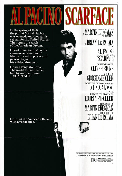 scarface 1983 one sheet poster folded